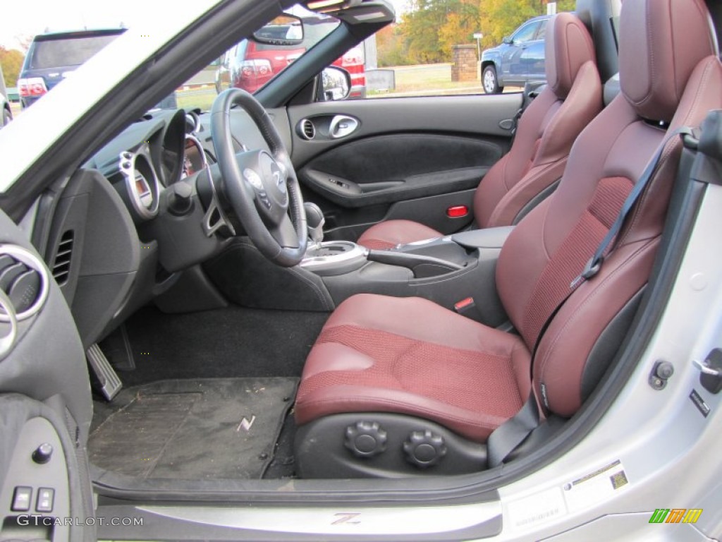 Wine Leather Interior 2010 Nissan 370Z Sport Touring Roadster Photo #56232608