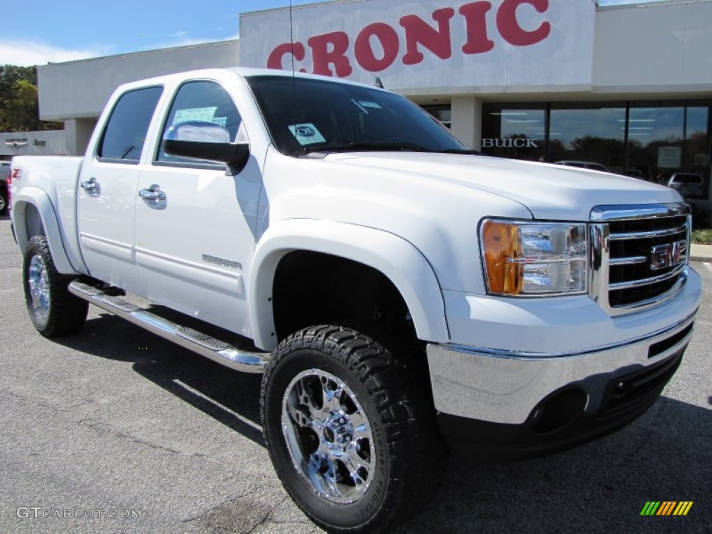 2012 Sierra 1500 SLE Crew Cab 4x4 - Summit White / Ebony photo #1