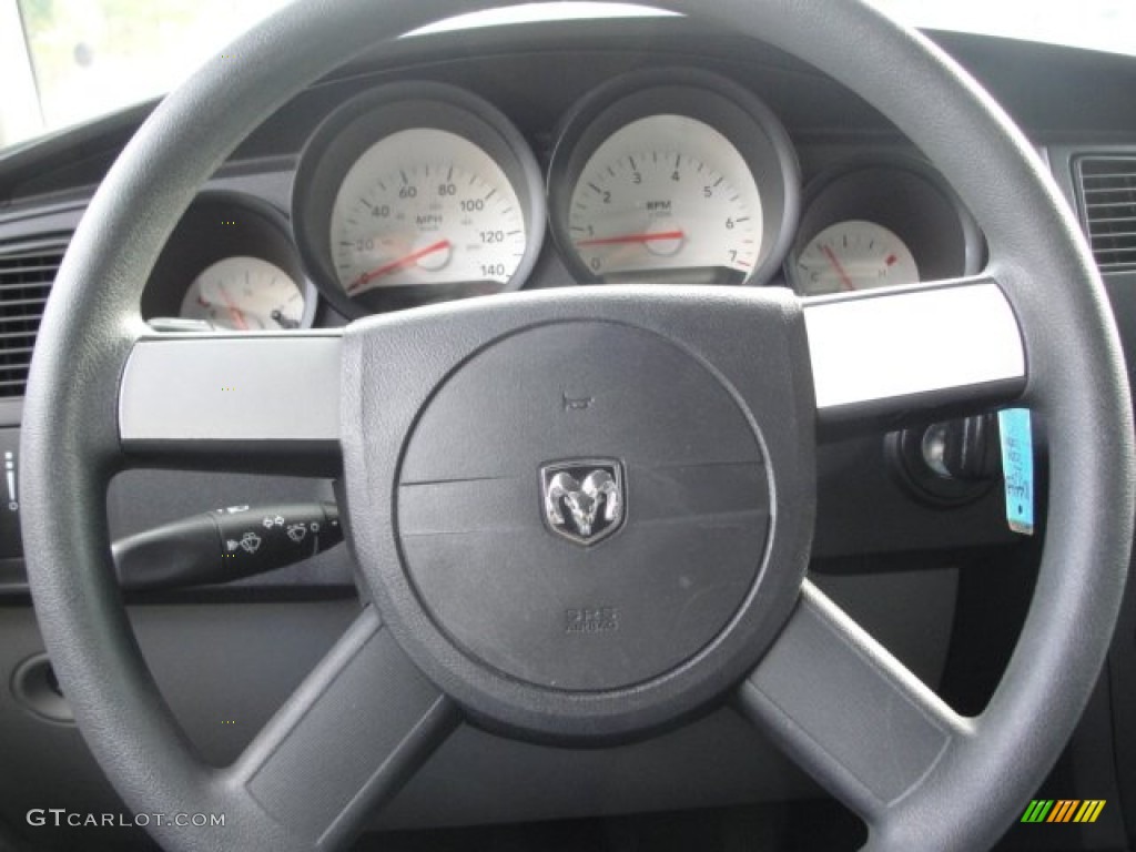 2007 Dodge Charger Standard Charger Model Dark Slate Gray/Light Graystone Steering Wheel Photo #56236385