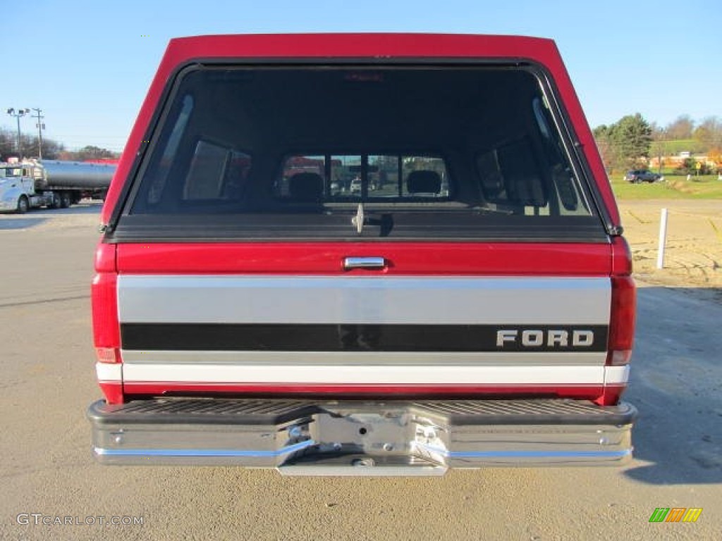 1995 F150 XLT Regular Cab 4x4 - Oxford White / Red photo #3