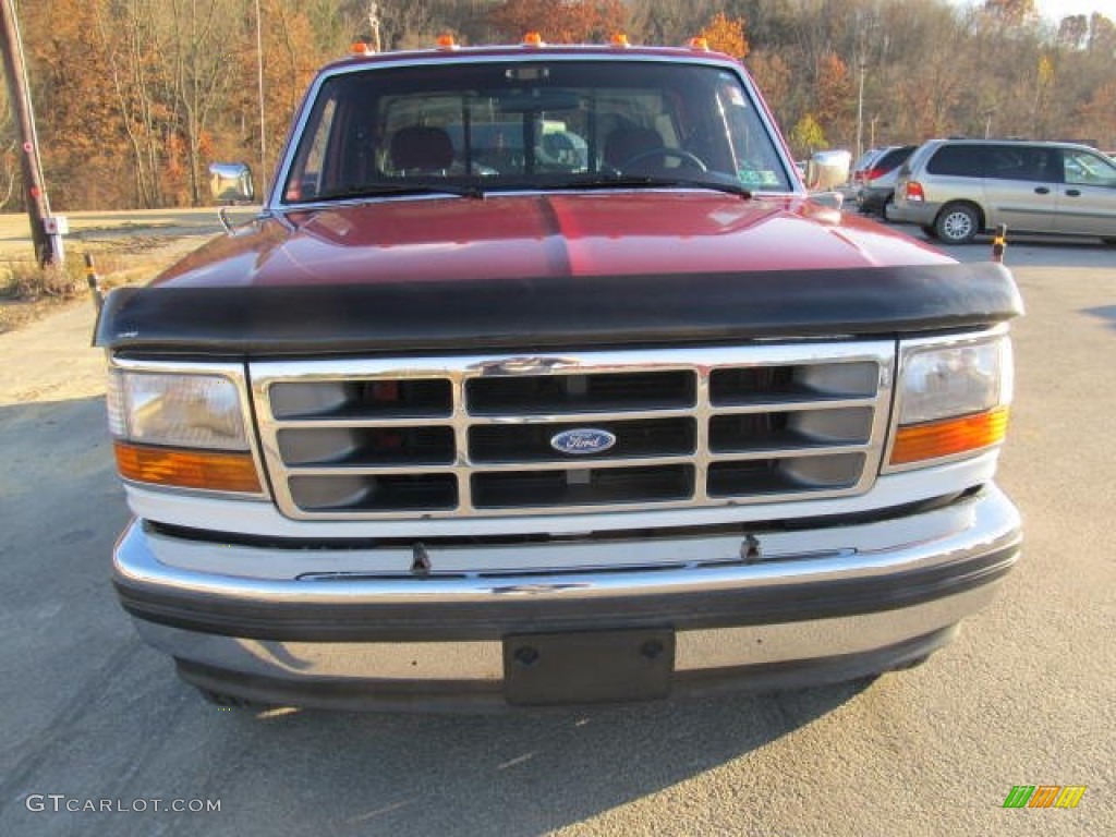 1995 F150 XLT Regular Cab 4x4 - Oxford White / Red photo #5