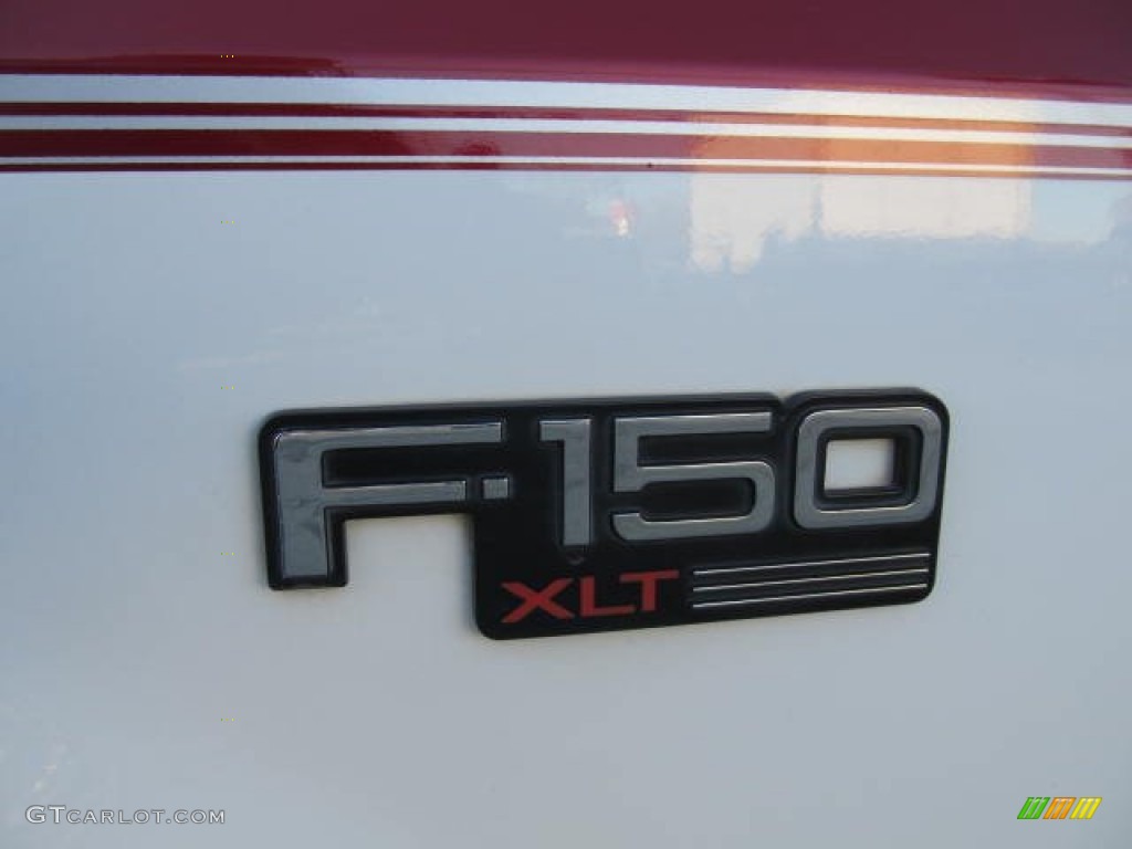 1995 F150 XLT Regular Cab 4x4 - Oxford White / Red photo #6