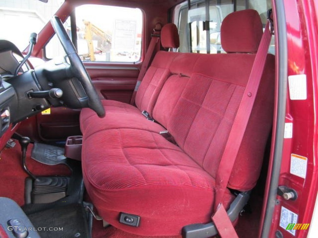 Red Interior 1995 Ford F150 XLT Regular Cab 4x4 Photo #56236539