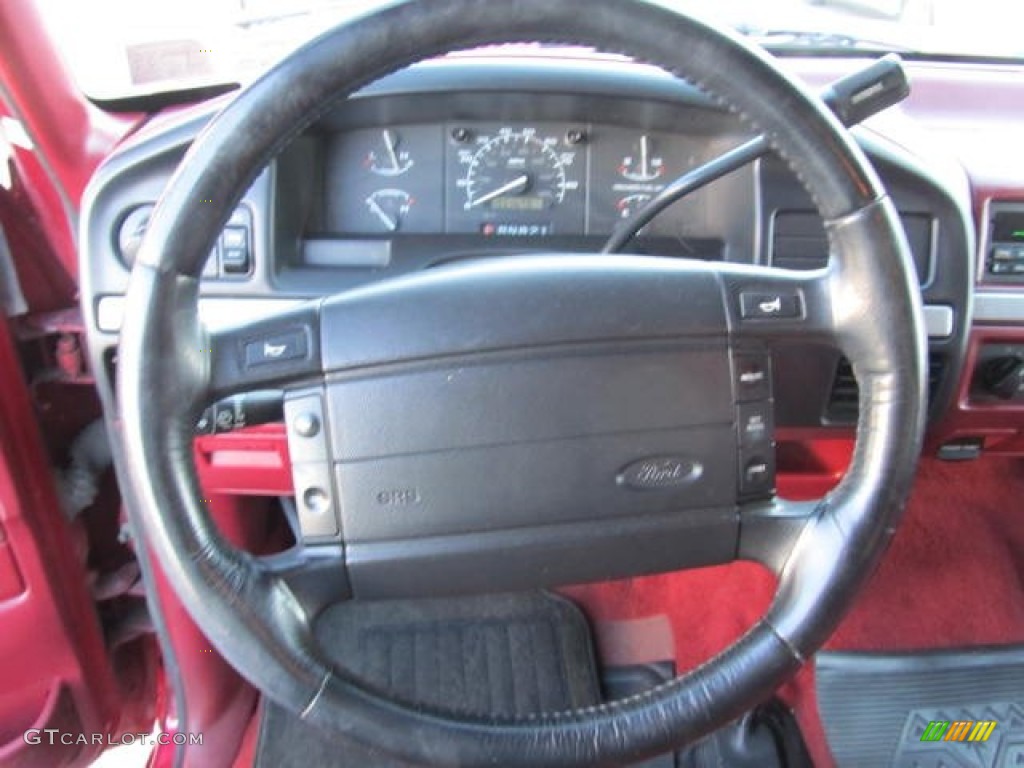 1995 F150 XLT Regular Cab 4x4 - Oxford White / Red photo #8