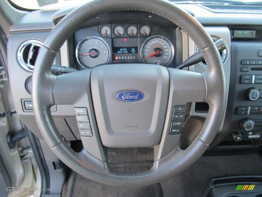 2010 Ford F150 XLT SuperCrew 4x4 Tan Steering Wheel Photo #56237087