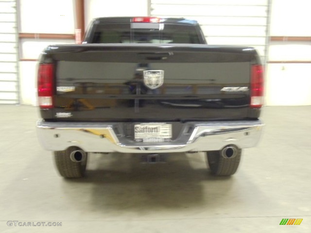 2011 Ram 1500 Laramie Crew Cab 4x4 - Brilliant Black Crystal Pearl / Light Pebble Beige/Bark Brown photo #4