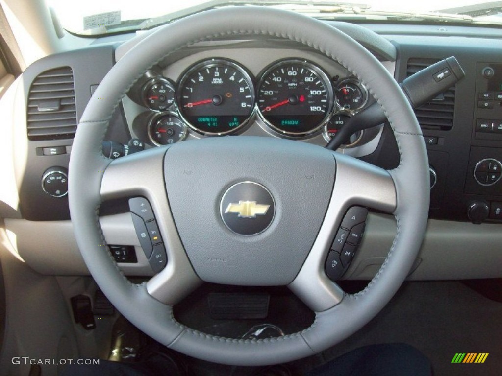 2012 Chevrolet Silverado 1500 LT Crew Cab 4x4 Ebony Steering Wheel Photo #56244875
