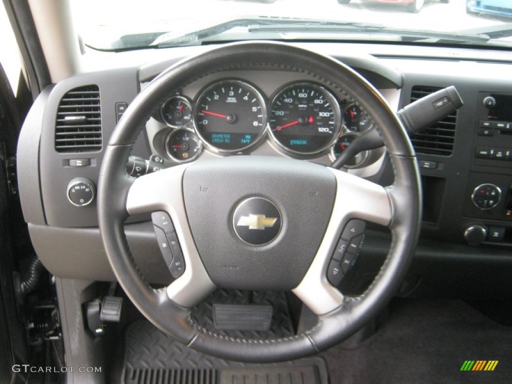 2010 Chevrolet Silverado 1500 LT Crew Cab Ebony Steering Wheel Photo #56248823