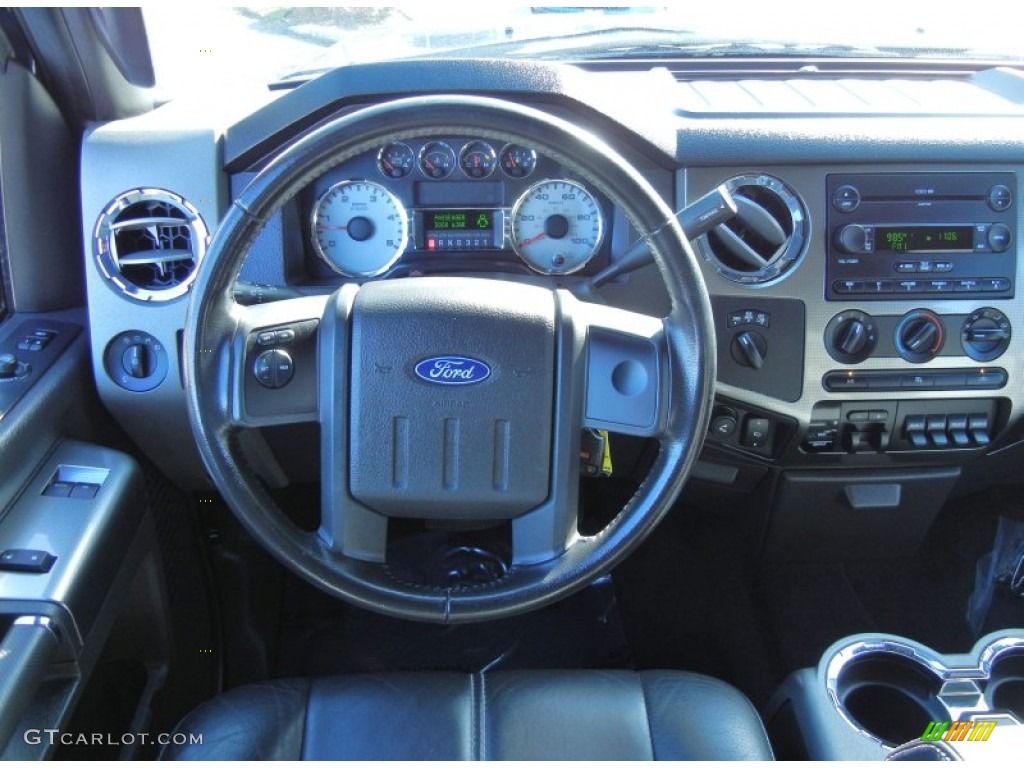 2008 Ford F350 Super Duty FX4 SuperCab 4x4 Black Steering Wheel Photo #56250497