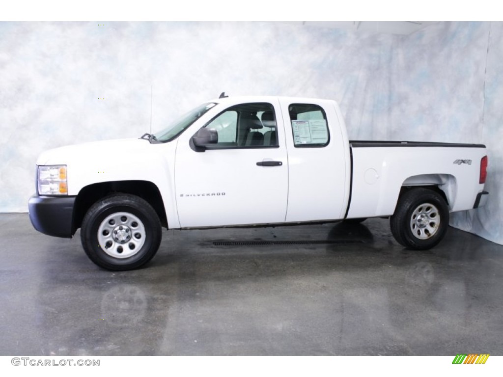 Summit White 2007 Chevrolet Silverado 1500 Work Truck Extended Cab 4x4 Exterior Photo #56255528