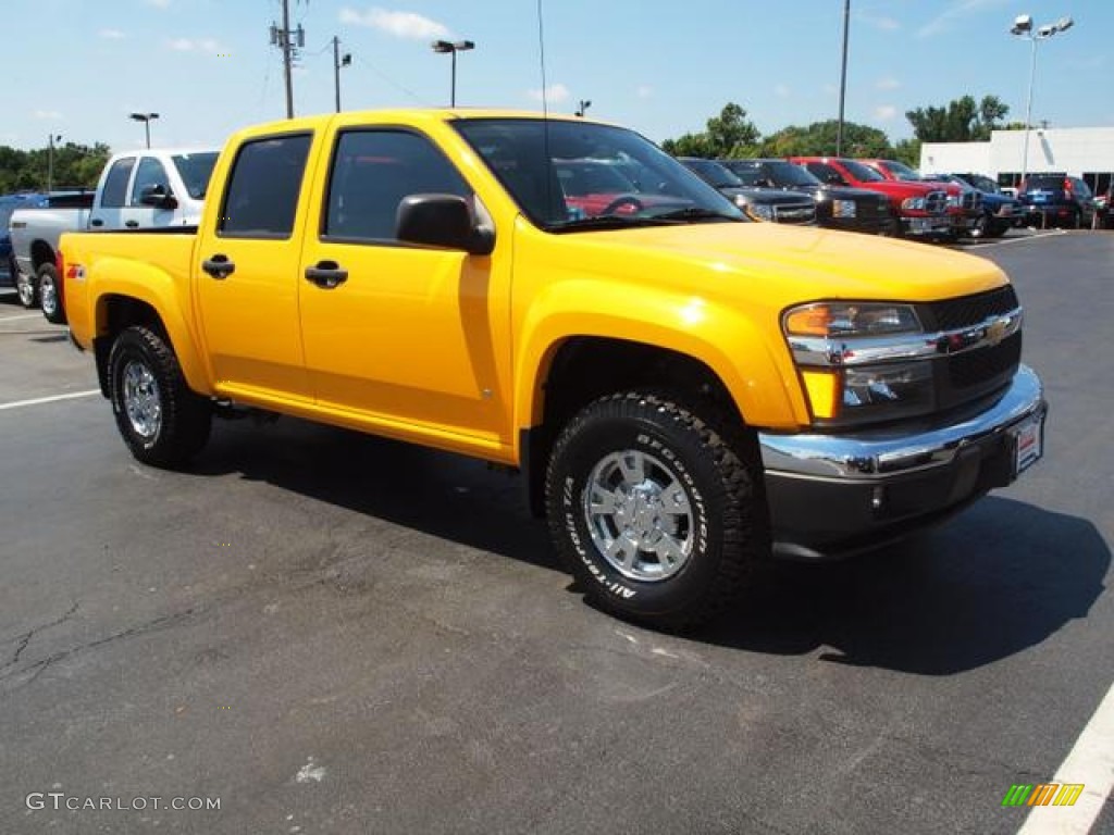 2006 Colorado Z71 Crew Cab 4x4 - Yellow / Very Dark Pewter photo #2