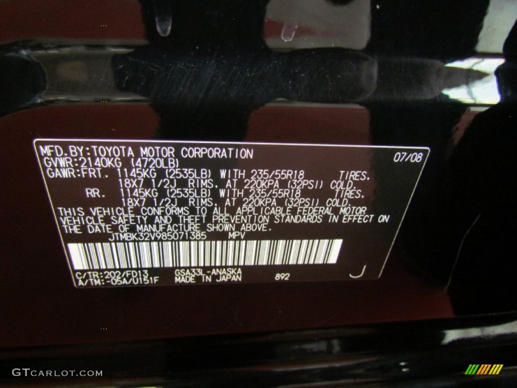 2008 RAV4 Sport V6 4WD - Black / Dark Charcoal photo #18