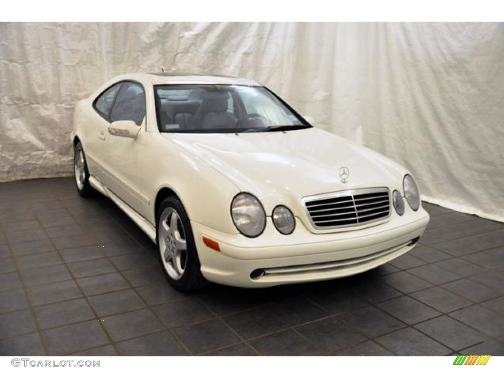 2002 CLK 430 Coupe - Alabaster White / Dark Ash/Ash photo #12