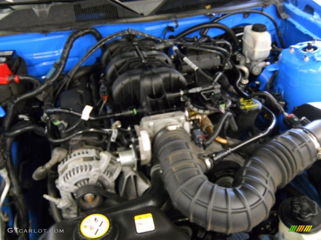 2010 Mustang V6 Coupe - Grabber Blue / Stone photo #19