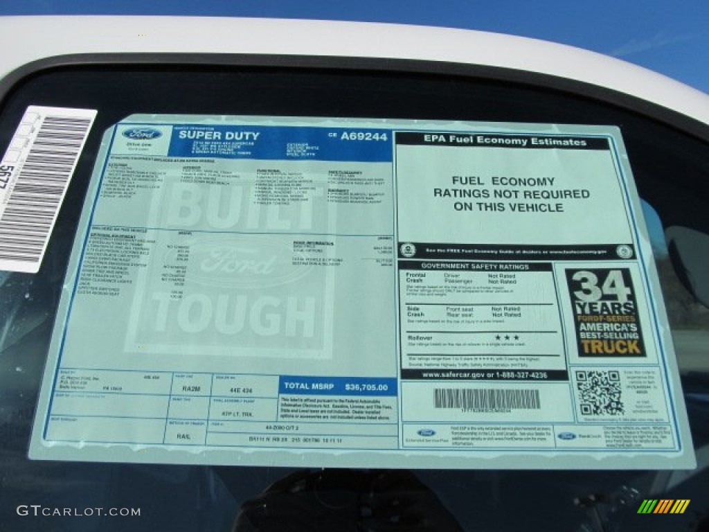2012 Ford F250 Super Duty XL SuperCab 4x4 Window Sticker Photo #56259488