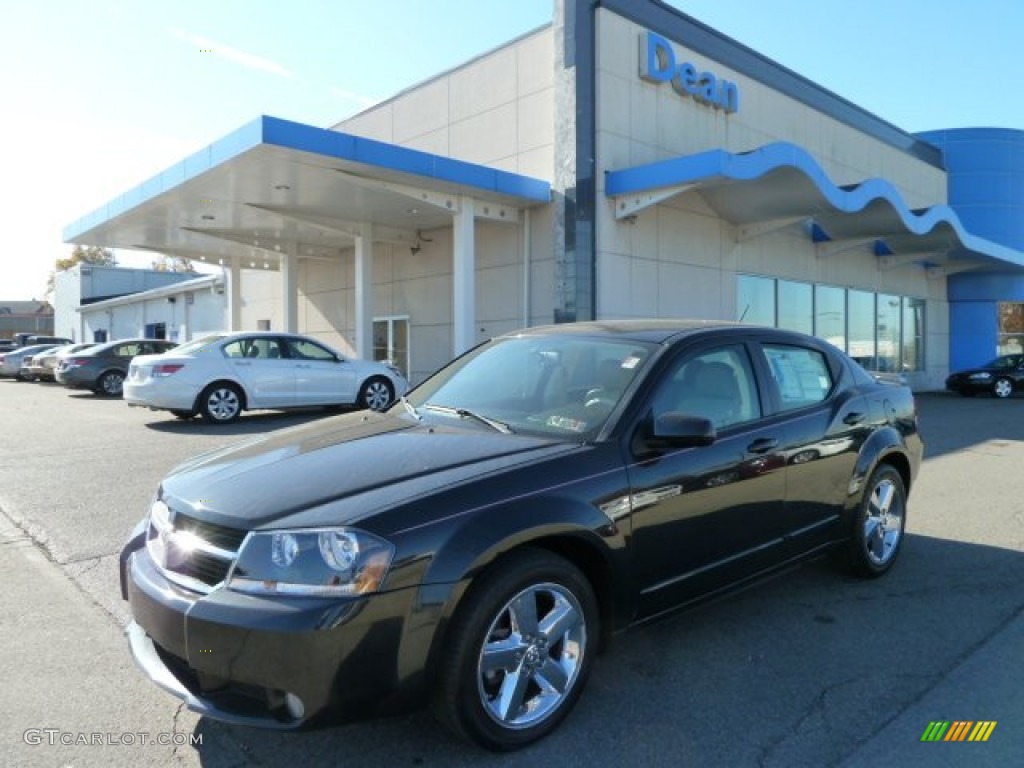 2008 Avenger R/T - Brilliant Black Crystal Pearl / Dark Slate Gray/Light Slate Gray photo #1