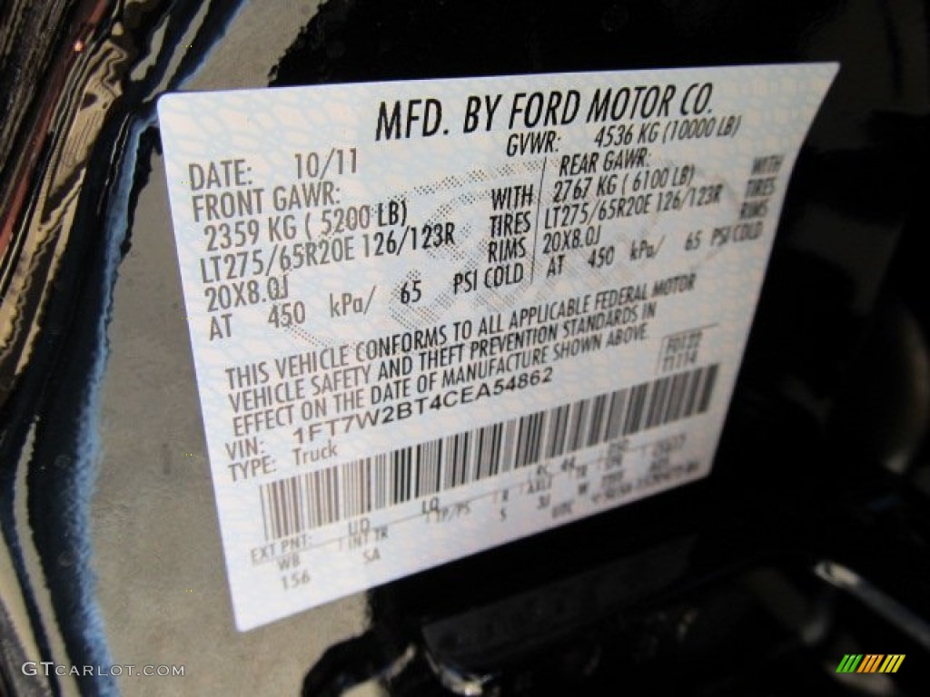 2012 F250 Super Duty Color Code UD for Black Photo #56260919