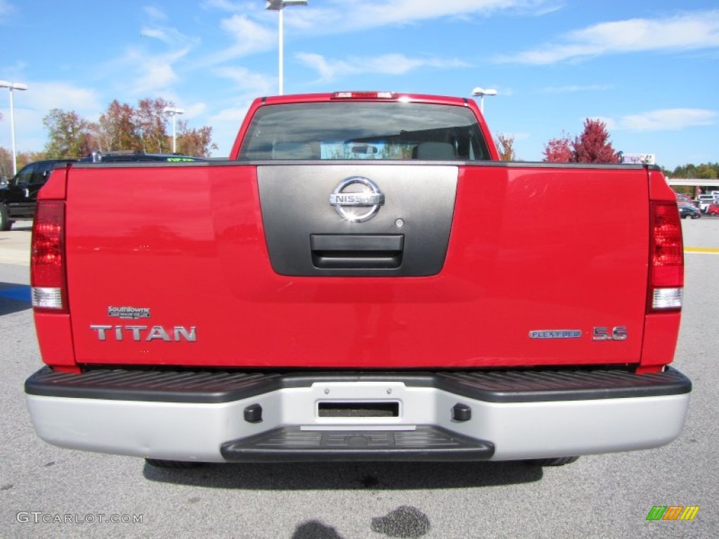 2008 Titan XE King Cab - Red Alert / Charcoal photo #4