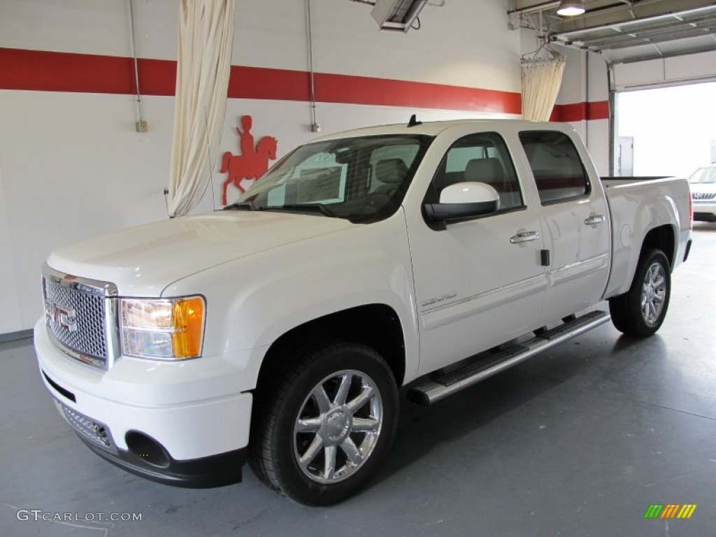 2012 Sierra 1500 Denali Crew Cab 4x4 - Summit White / Cocoa/Light Cashmere photo #1