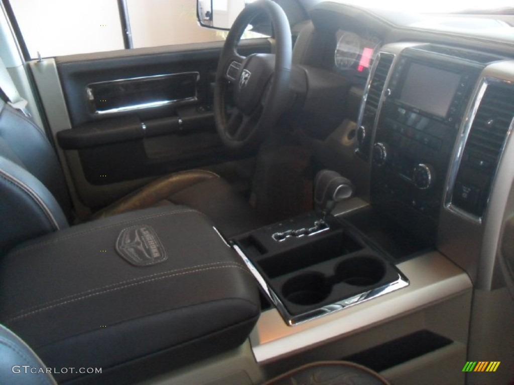 2012 Ram 1500 Laramie Longhorn Crew Cab 4x4 - Black / Light Pebble Beige/Bark Brown photo #21