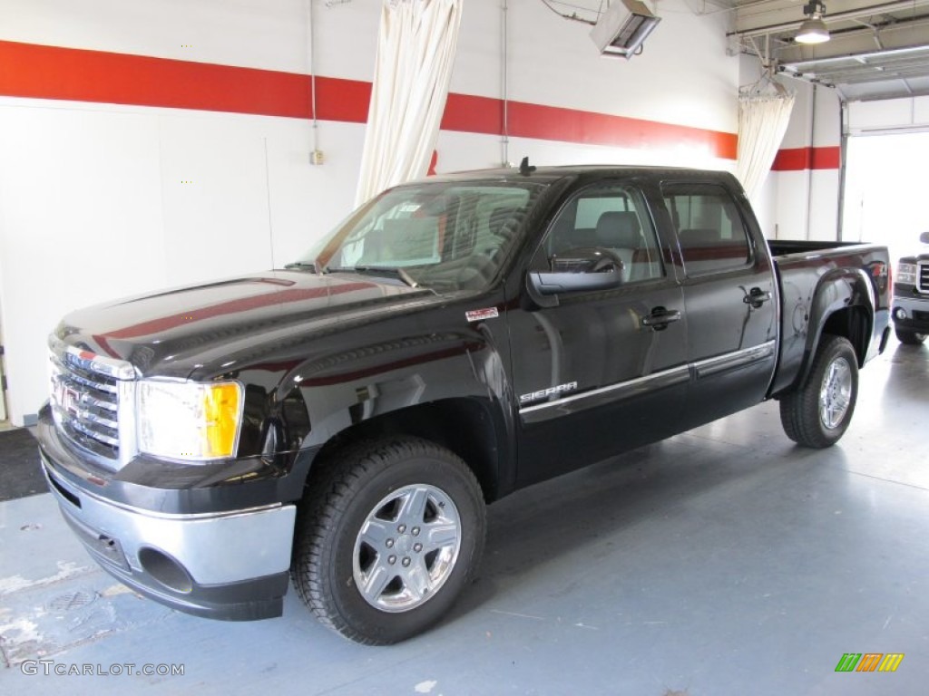 2012 Sierra 1500 SLT Crew Cab 4x4 - Onyx Black / Light Titanium/Ebony photo #1