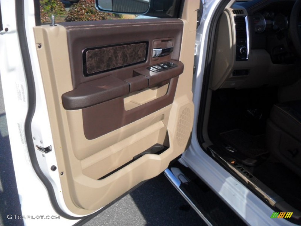 2012 Ram 1500 Laramie Longhorn Crew Cab 4x4 - Bright White / Light Pebble Beige/Bark Brown photo #8