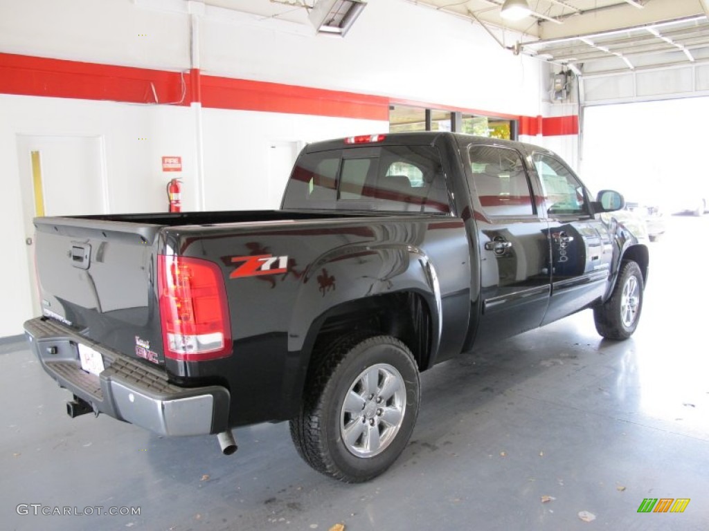 2012 Sierra 1500 SLT Crew Cab - Onyx Black / Very Dark Cashmere/Light Cashmere photo #4