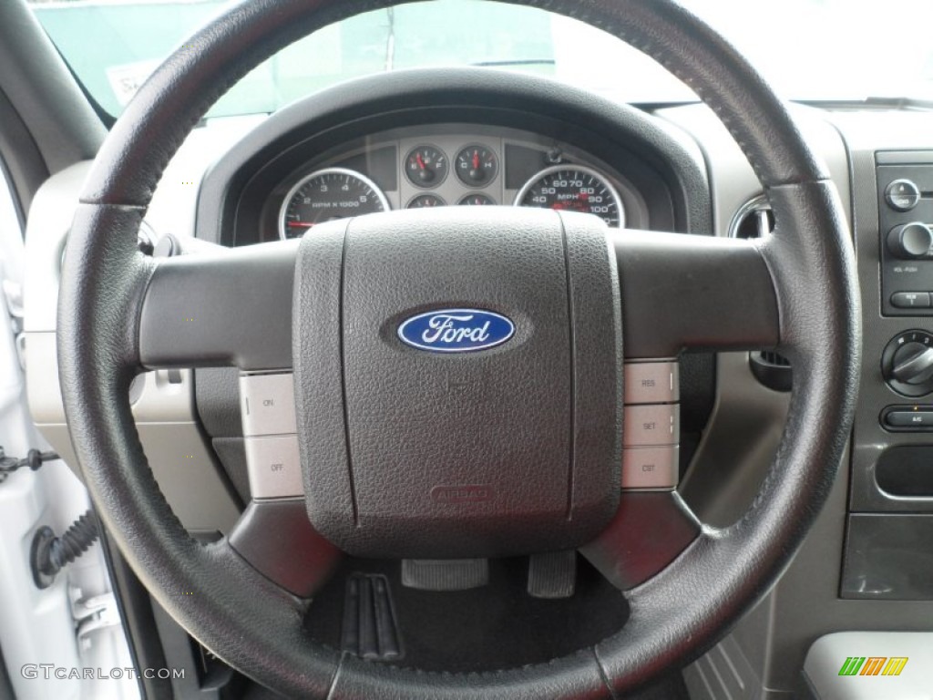 2007 Ford F150 FX2 Sport SuperCrew Black/Red Steering Wheel Photo #56270963