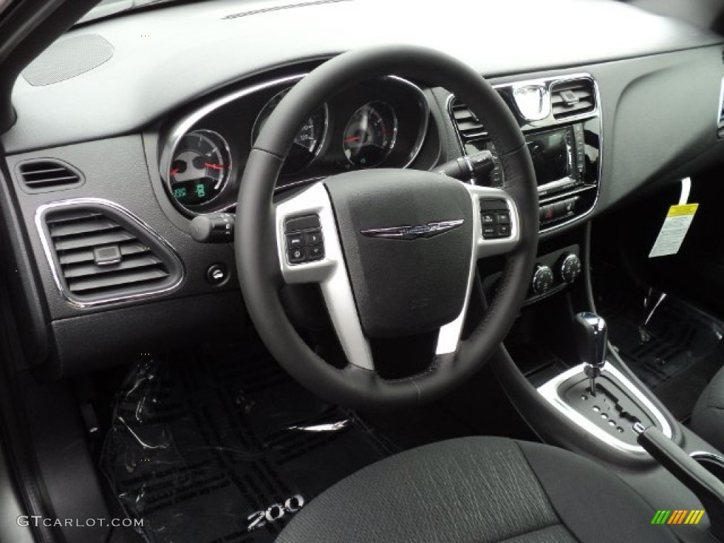 2012 Chrysler 200 Touring Sedan Black Steering Wheel Photo #56272212
