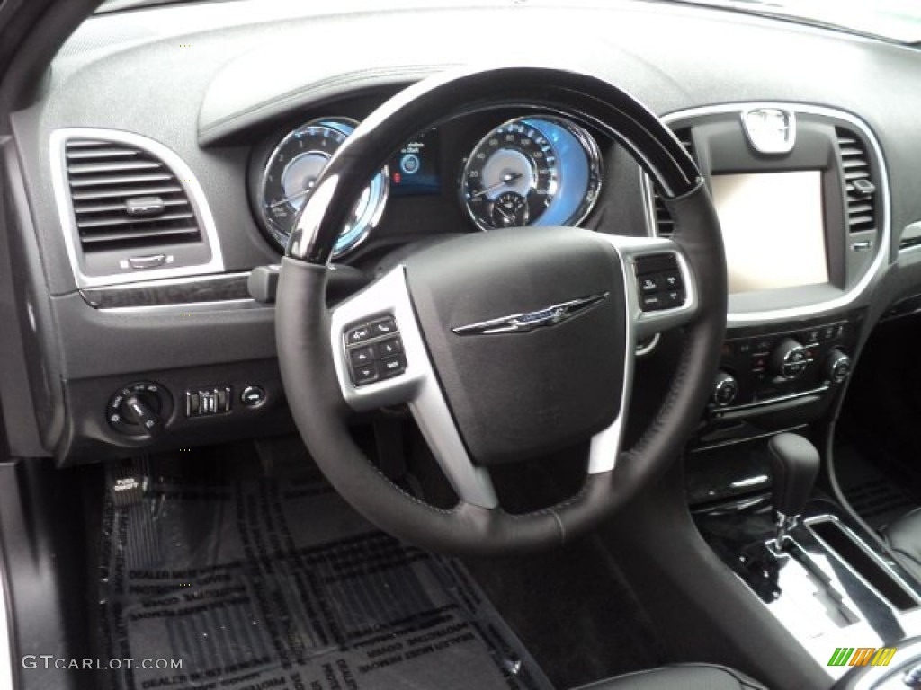 2012 Chrysler 300 C AWD Black Steering Wheel Photo #56272334