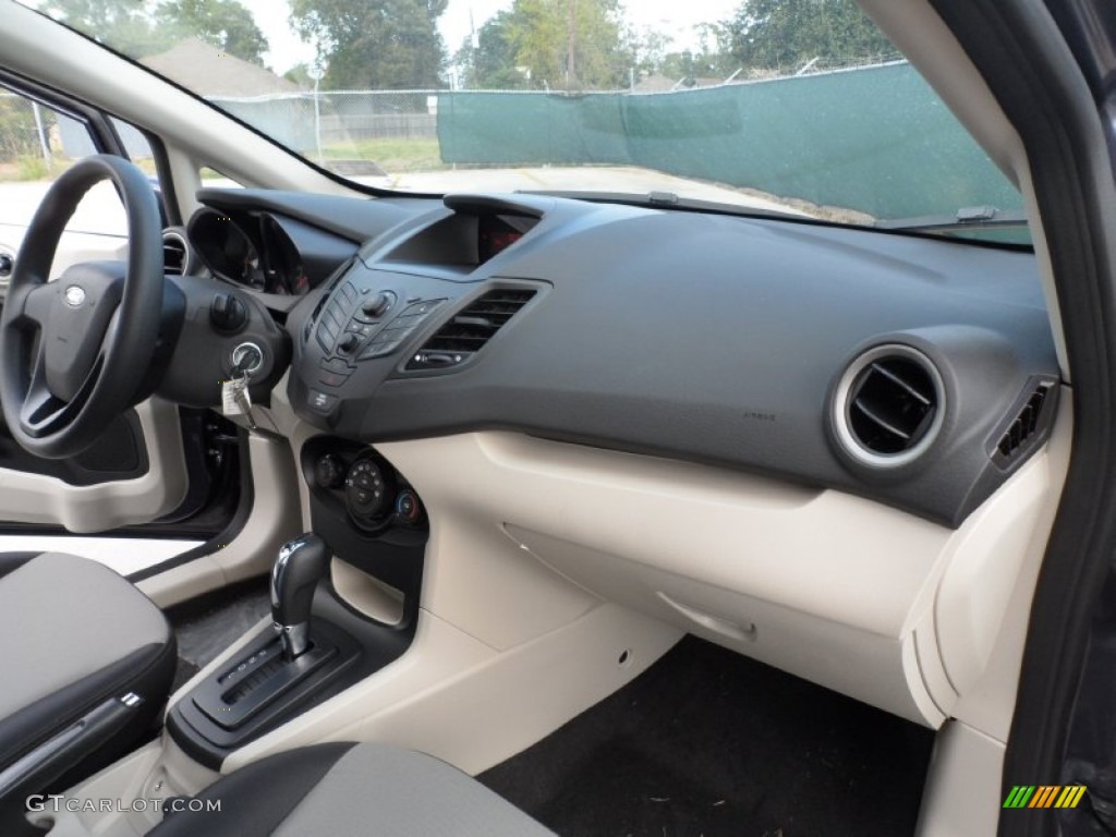 2012 Ford Fiesta S Sedan Light Stone/Charcoal Black Dashboard Photo #56272457