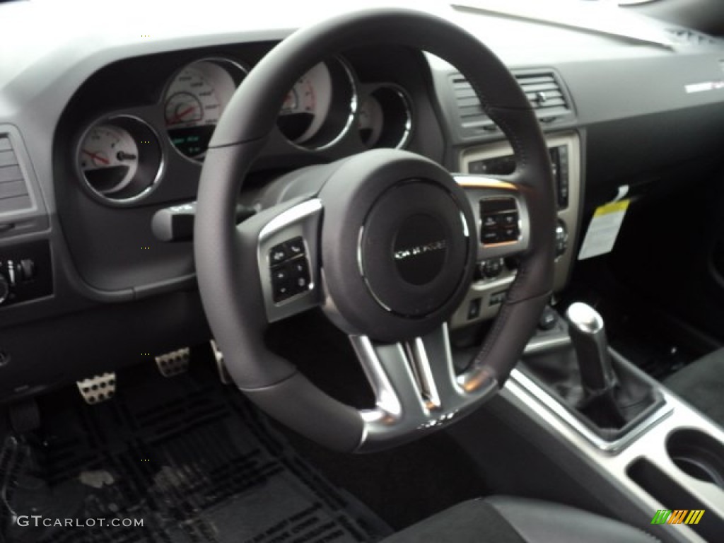 2012 Dodge Challenger SRT8 392 Dark Slate Gray Steering Wheel Photo #56272673