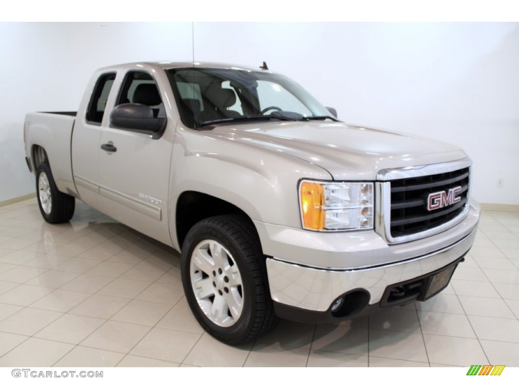 2008 Sierra 1500 SLE Extended Cab 4x4 - Silver Birch Metallic / Ebony photo #1