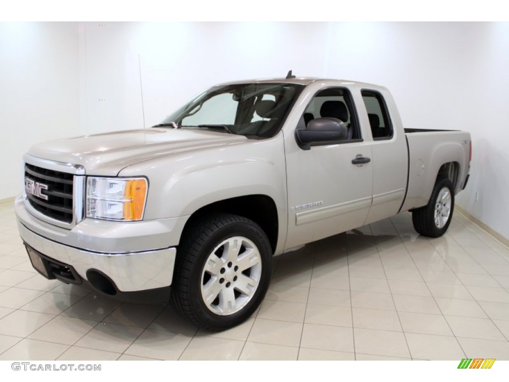 2008 Sierra 1500 SLE Extended Cab 4x4 - Silver Birch Metallic / Ebony photo #3