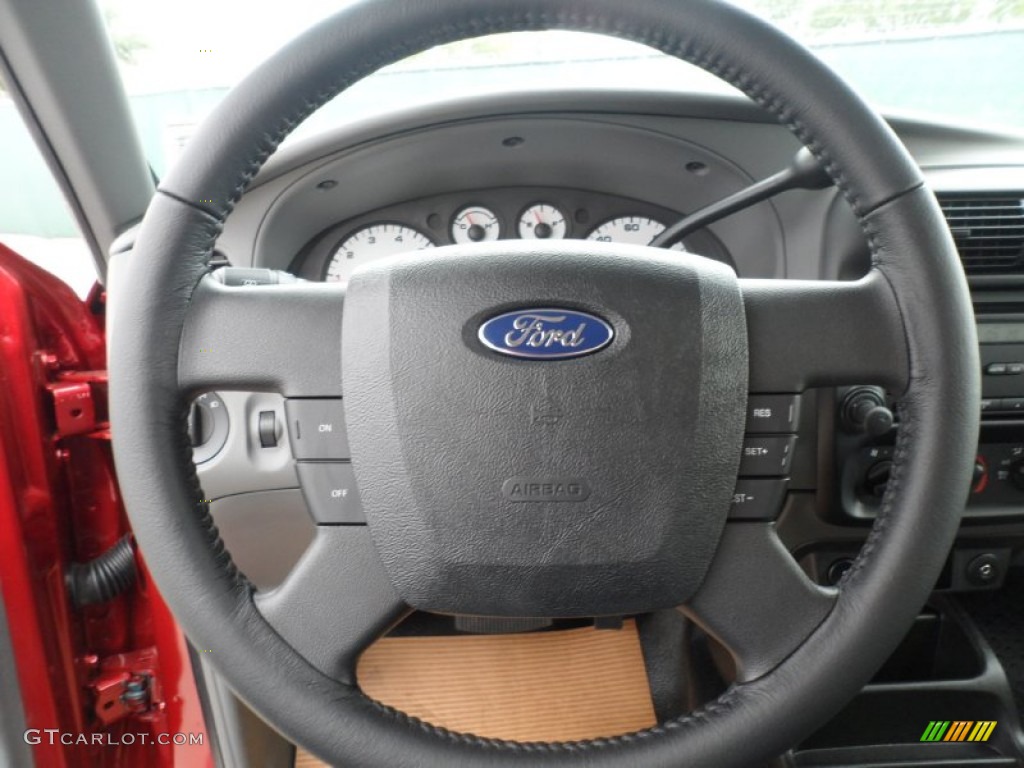 2011 Ford Ranger Sport SuperCab Medium Dark Flint Steering Wheel Photo #56273741