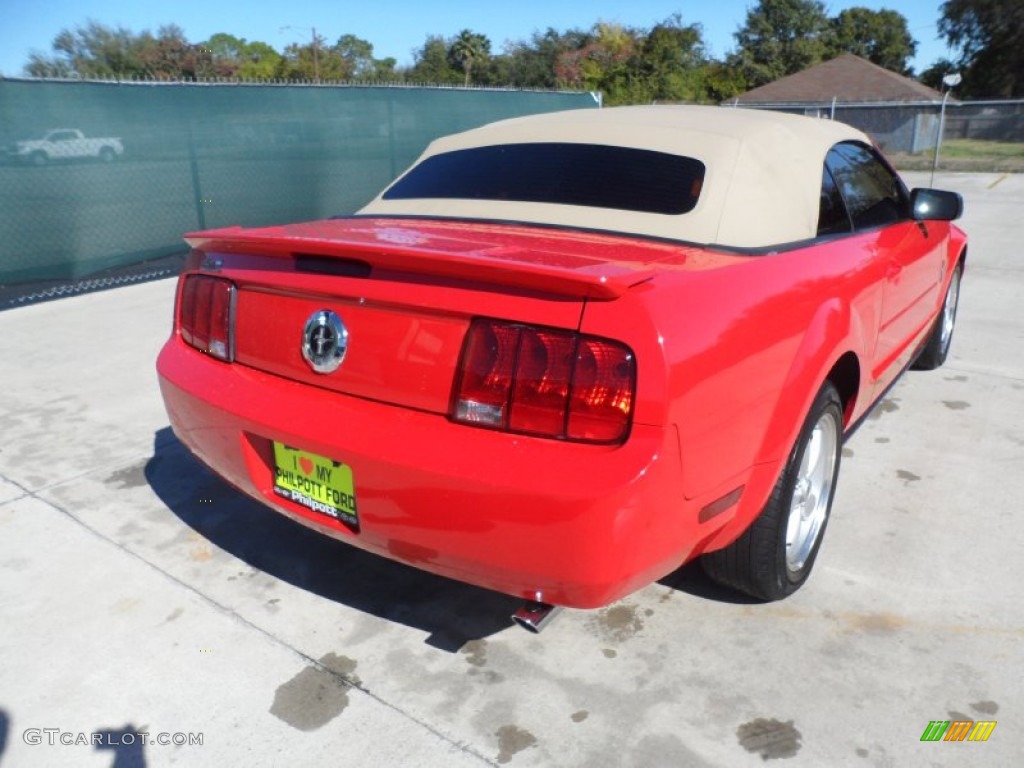 2007 Mustang V6 Premium Convertible - Torch Red / Medium Parchment photo #3