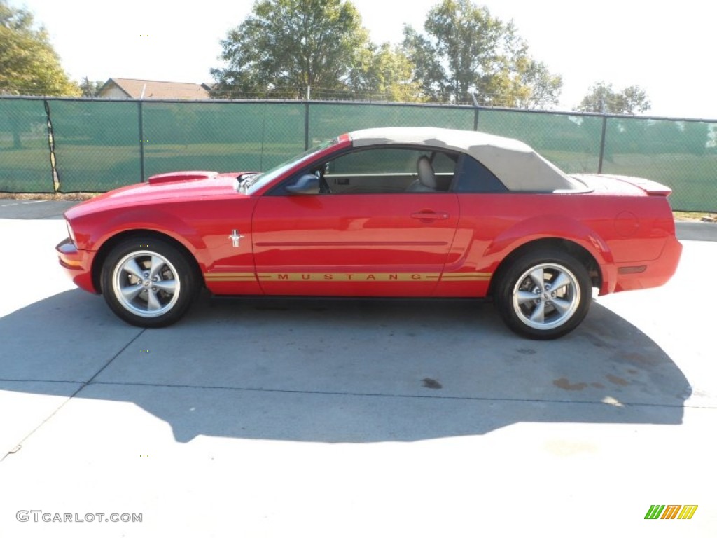 2007 Mustang V6 Premium Convertible - Torch Red / Medium Parchment photo #6