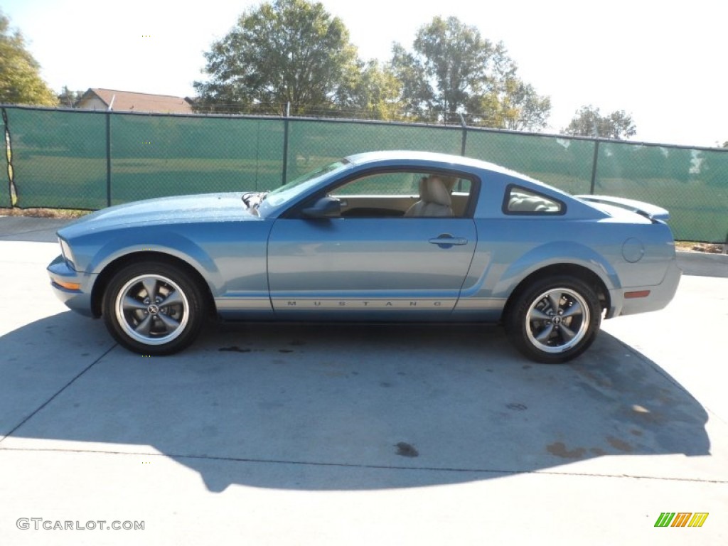 2006 Mustang V6 Premium Coupe - Windveil Blue Metallic / Light Parchment photo #6