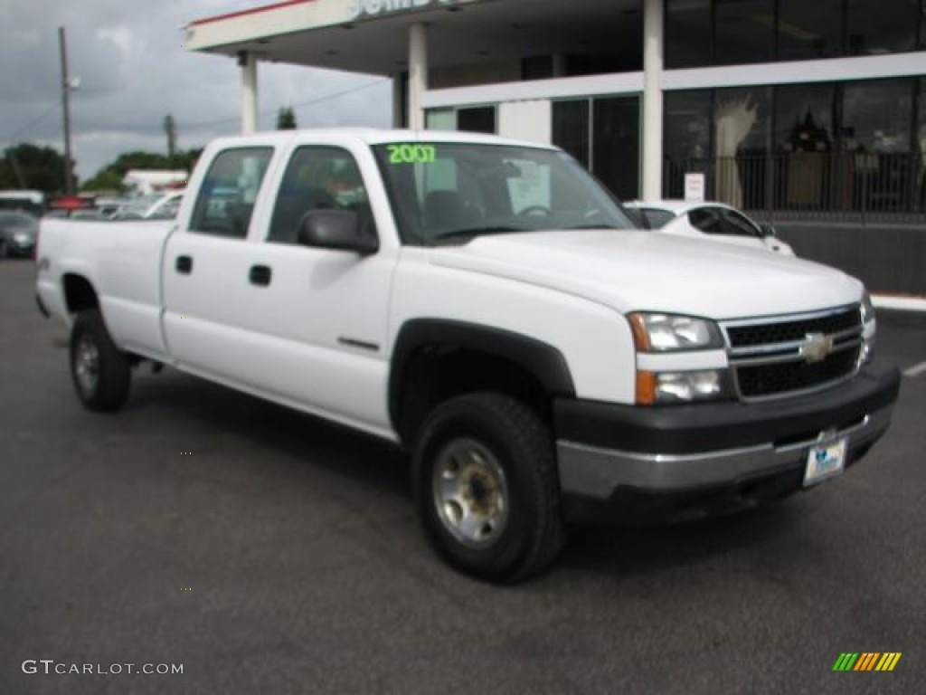 2007 Silverado 2500HD Classic LS Crew Cab 4x4 - Summit White / Dark Charcoal photo #1