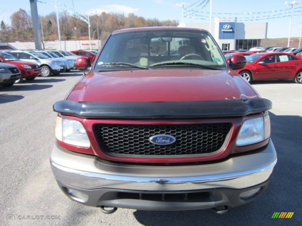 2003 F150 XLT SuperCab 4x4 - Toreador Red Metallic / Medium Parchment Beige photo #2