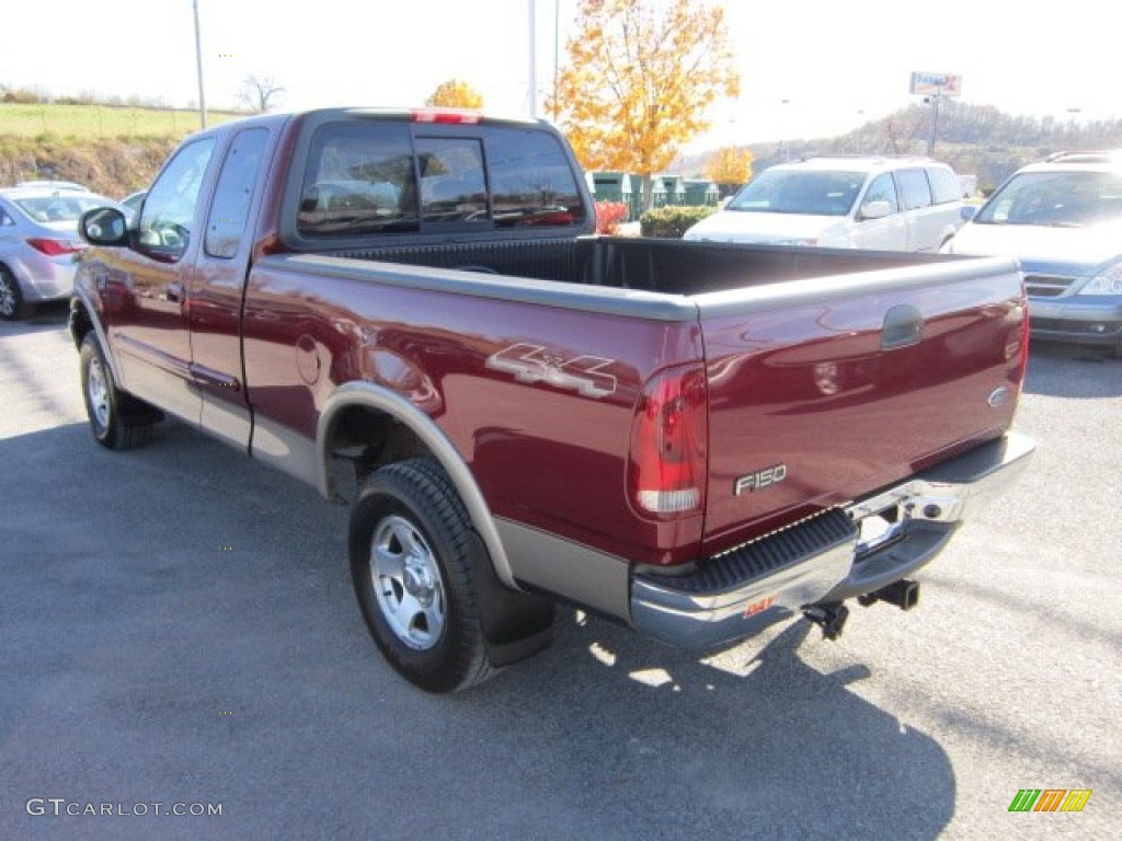 2003 F150 XLT SuperCab 4x4 - Toreador Red Metallic / Medium Parchment Beige photo #5