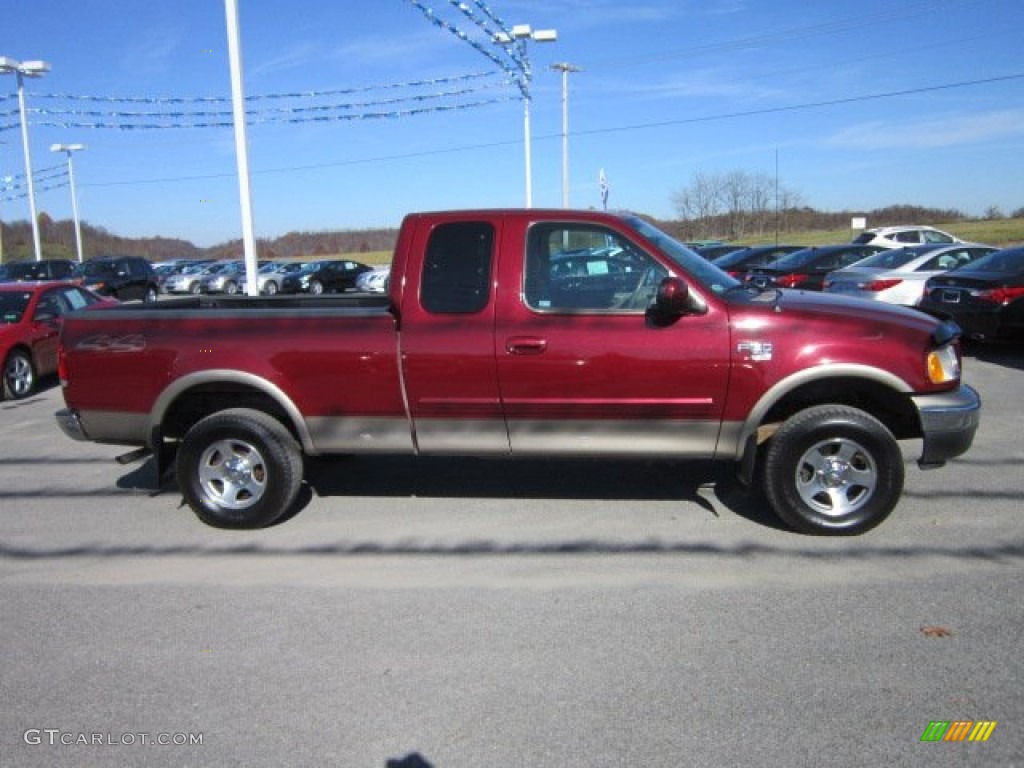 2003 F150 XLT SuperCab 4x4 - Toreador Red Metallic / Medium Parchment Beige photo #8