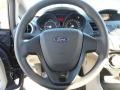 Light Stone/Charcoal Black 2012 Ford Fiesta S Sedan Steering Wheel