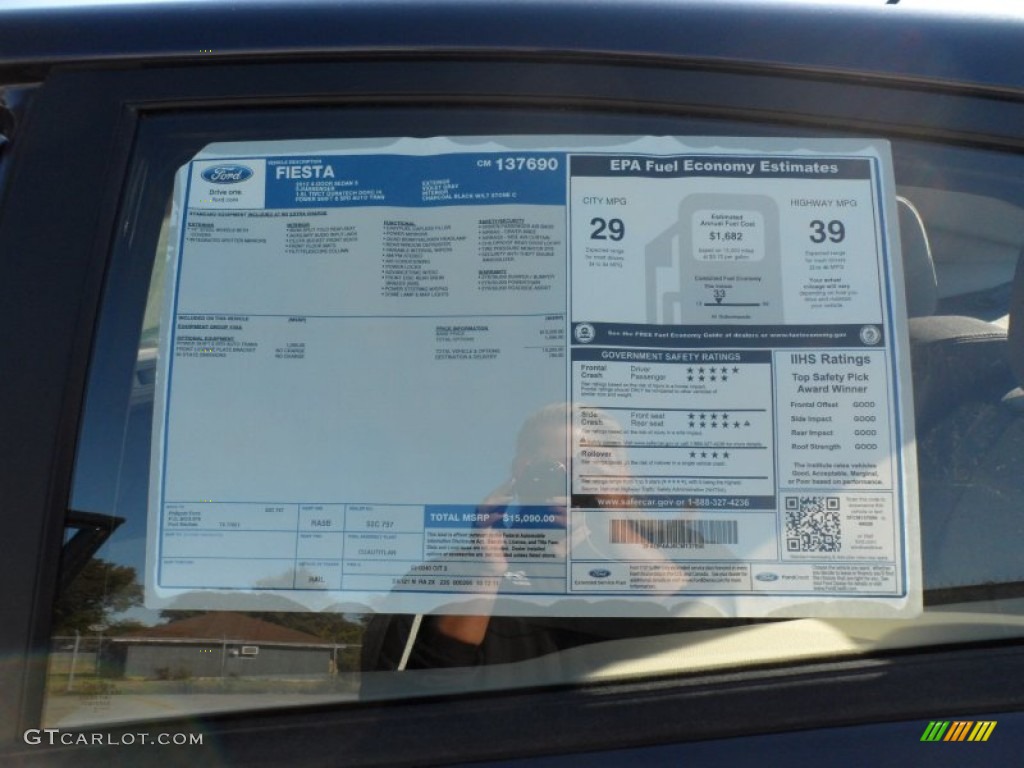 2012 Ford Fiesta S Sedan Window Sticker Photo #56279628