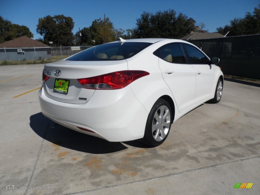 2012 Elantra Limited - Shimmering White / Beige photo #3