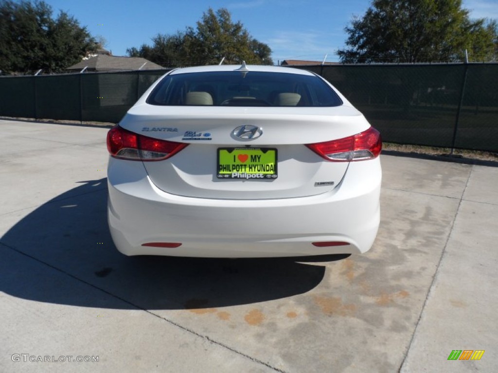 2012 Elantra Limited - Shimmering White / Beige photo #4