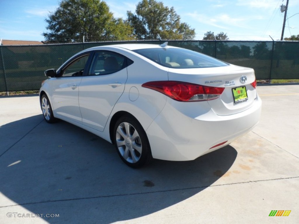 2012 Elantra Limited - Shimmering White / Beige photo #5