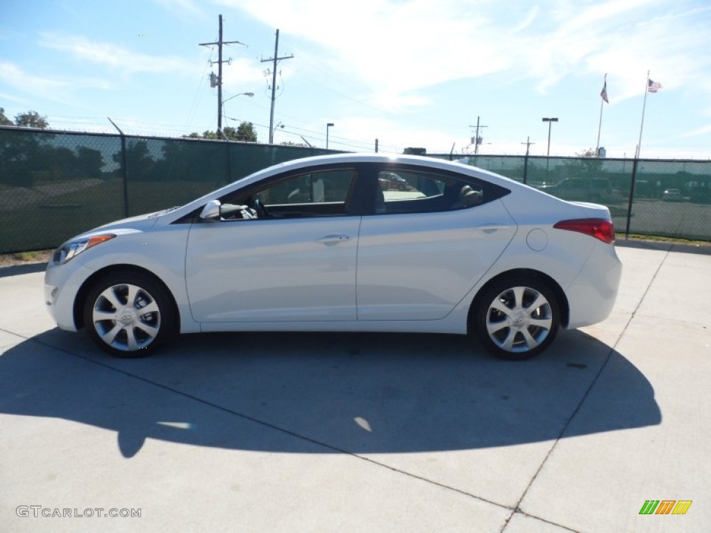 2012 Elantra Limited - Shimmering White / Beige photo #6