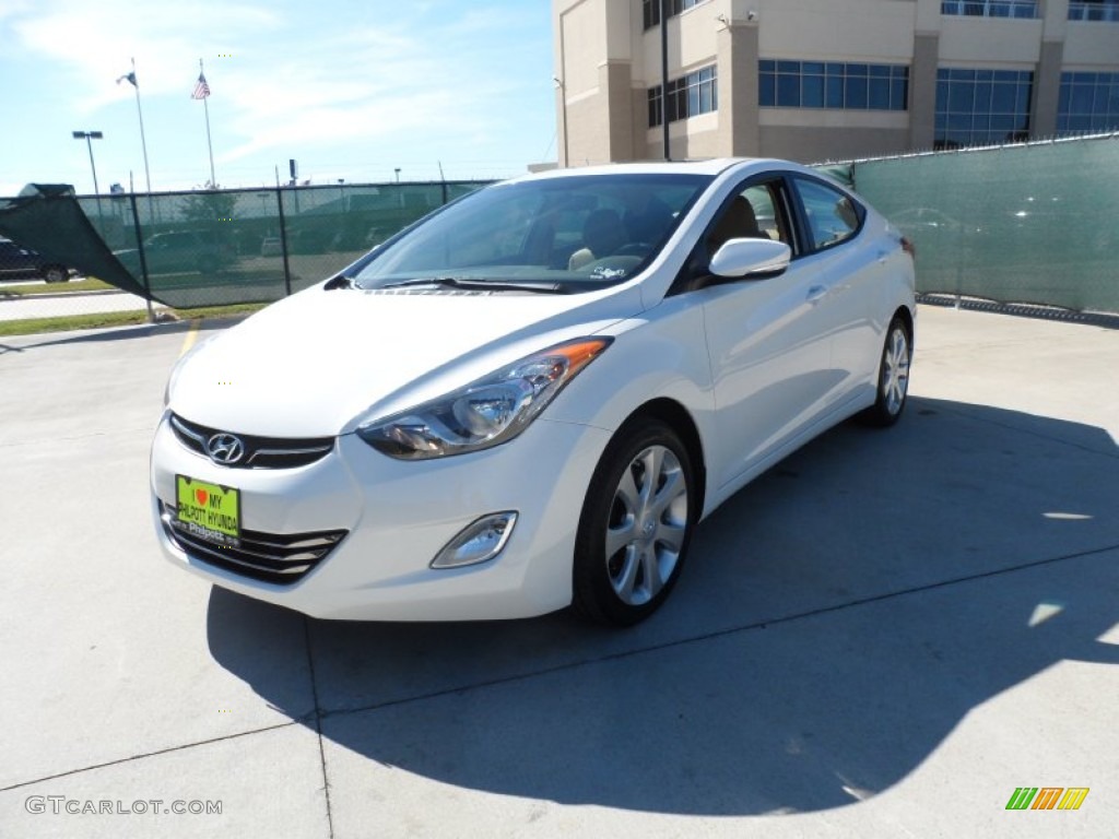 2012 Elantra Limited - Shimmering White / Beige photo #7