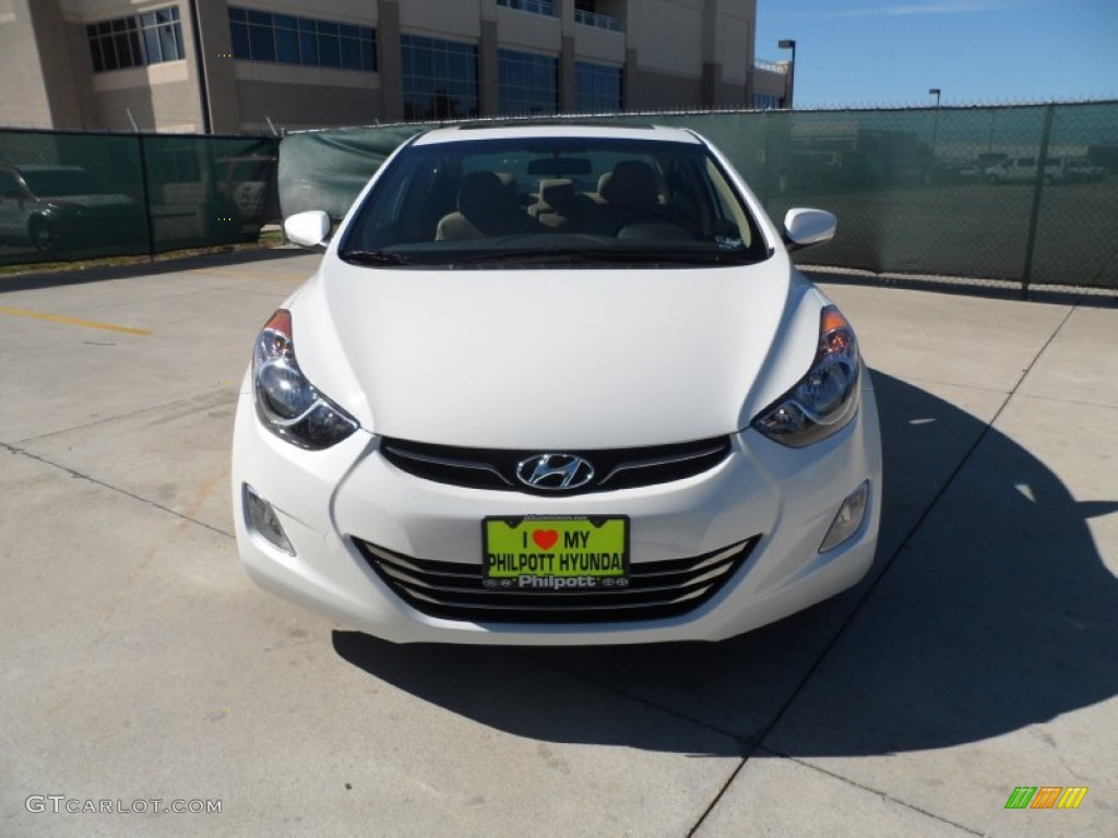 2012 Elantra Limited - Shimmering White / Beige photo #8